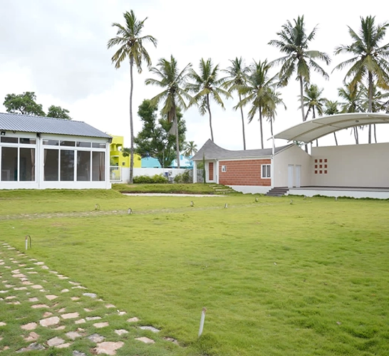 Spacious outdoor lawn with modern amenities, perfect for weddings and events in Vadavalli.